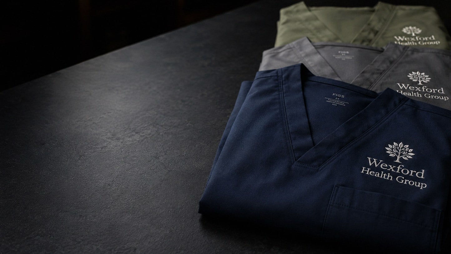 Custom printed scrubs with logo