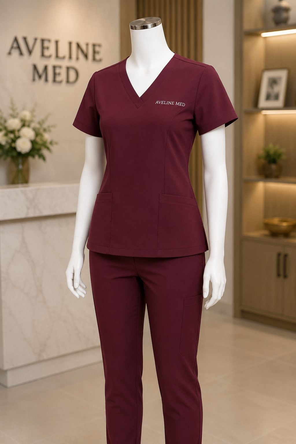 Custom scrubs with a logo from Custom Scrubs Co.