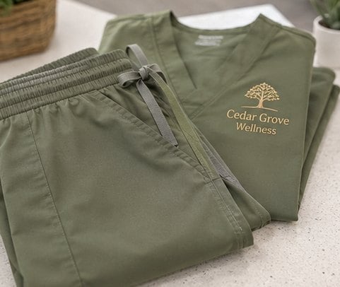 Scrub Pant Set with custom branding